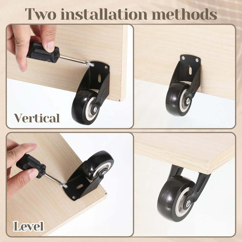 4 Pack 2 Inch Gate Wheel Set For Door Bottom Support Anti Sag Heavy Duty Anti Friction Rollers With Mounting Screws Vertical Mount
