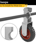 6 Inch Gate Wheel Set For Farm Gates, 2 Pack Gate Support Wheels With Adjustable 1-3/8 To 2-1/2 Inch Gate Use, visible mounted wheel