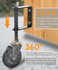 4 Inch Heavy Duty Gate Wheel With Spring Loaded Caster For Uneven Ground Outdoor Gate Helper For Wooden And PVC Fences 360 Degree Swivel Gate Caster Kit 220 Lbs Capacity 2 Pack For Farm Use