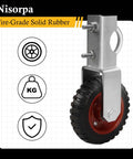 Close-up of 6 Inch Gate Wheel Set For Farm Gates, 2 Pack Gate Support Wheels With Adjustable 1-3/8 To 2-1/2 Inch Gate Use, Under Mount Caster