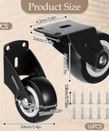 4 Pack 2 Inch Gate Wheel Set For Door Bottom Support Anti Sag Heavy Duty Anti Friction Rollers With Mounting Screws