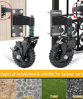 Two Pack 6 Inch Fence Gate Wheels With Brake For Metal Or Wood Gates Heavy Duty Gate Casters Sliding Hardware 500 Pound
