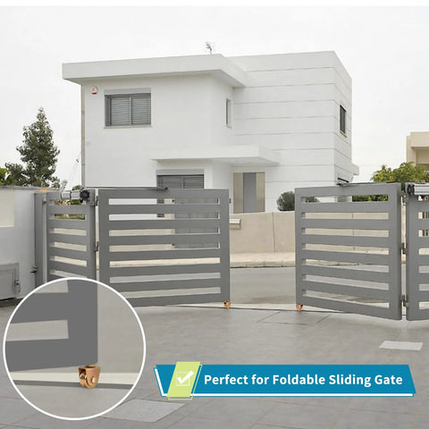 4 Pack Sliding Gate Wheels With 2.5 Inch V Groove Caster And 360 Degree Rotational Stem For Foldable Sliding Gates
