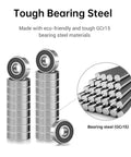 Image of 20-Pack 608-2RS Sealed Deep Groove Ball Bearings in GCr15 Bearing Steel with Double-Rubber Shields illustrating toughness.