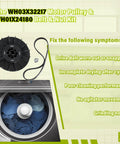 Washer Motor Pulley And Belt Kit One Half HP With Nut For GE Models Replacement Part 4975025 4455970 WH03X32217 WH01X24180