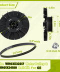 Washer Motor Pulley And Belt Kit One Half HP With Nut For GE Models Replacement Part 4975025 4455970 WH03X32217 WH01X24180
