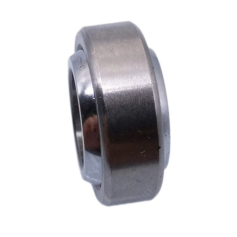 Compact 12x22x10 mm spherical plain radial bearing GE12C side view showing self-aligning feature for shafts in small gearboxes