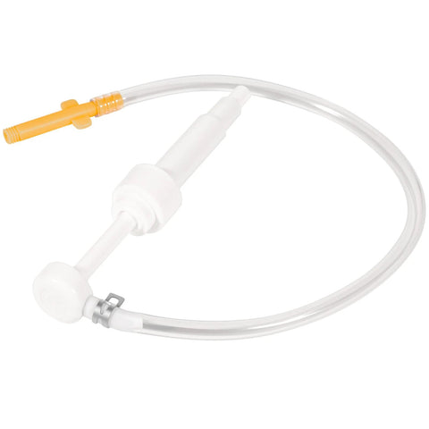 Lower Unit Gear Lube Fill Pump Set with Metric Adapter for Used with 32 oz Quart Bottles, Compatible with All Mercury Mariner Outboards Sterndrive Outdrives Lower Units - shown with clear tubing and nozzle