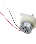Front view of ✝️ Gear Motor 10 mm Shaft Size 3-Pack 5Rpm Gear Motor High showing metal housing and wiring for rotary equipment.