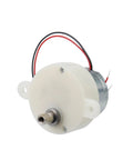 Front view of ✝️ Gear Motor 10 mm Shaft Size 3-Pack 100Rpm Gear Motor High for Rotary Equipment with white housing and visible wiring.