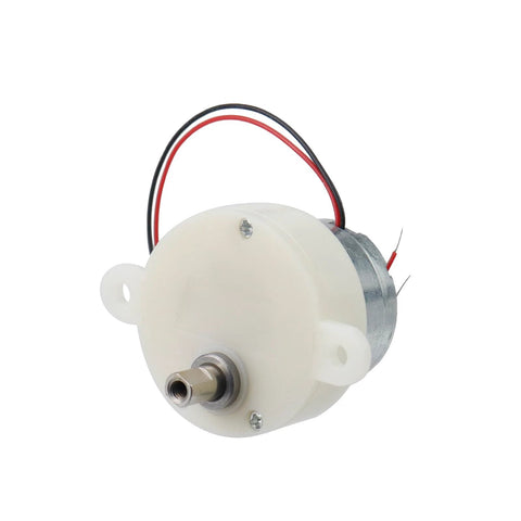 Front view of ✝️ Gear Motor 10 mm Shaft Size 3-Pack 100Rpm Gear Motor High for Rotary Equipment with white housing and visible wiring.