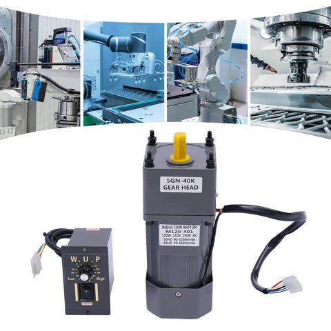 ✝️ Gear Motor 12 mm Shaft Size 1-Pack Gear Motor 40K Electric for Rotary Equipment shown with control unit in industrial setting.