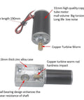 ✝️ Gear Motor 8 mm Shaft Size 1-Pack High Torsion Speed Reduce with Copper Turbine Worm and Zinc Alloy Case for Power Transmission