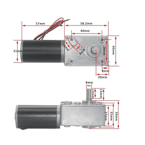 ✝️ Gear Motor 8 mm Shaft Size 1-Pack High Torsion Speed Reduce for Rotary Equipment and Power Transmission with size details