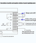 Diagram showing wiring of Electric Gear Motor 110V 90W 5K Electric Single-Phase High Torque AC Gear Reducer Motor speed controller.