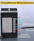 Wiring diagram for Gear Motor 8 mm Shaft Size 1-Pack 6Watts Motor 110V Control showing connections for agricultural and industrial use.