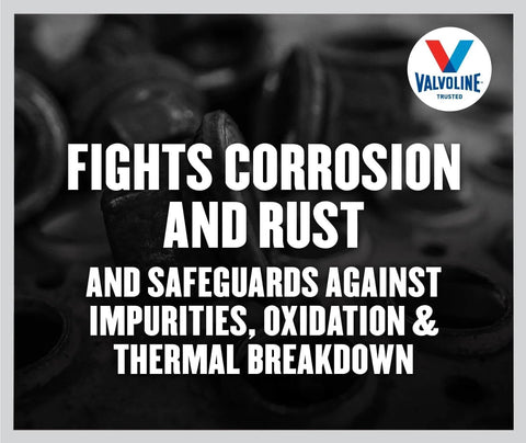 Text image promoting Daily Protection 80W90 Gear Oil for Cars and Trucks, showcasing corrosion and rust protection features.
