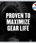 Proven to maximize gear life with Daily Protection 80W90 Gear Oil for Cars and Trucks, reduces noise and chatter, logo visible.