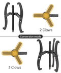 12 Inch Gear Puller Set with 2 Jaw and 3 Jaw Heads Built Tough from Carbon Steel Bearing Puller with Four Single Hole Claws