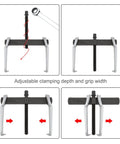 Heavy Duty 8 Inch Two Jaw Gear Puller With Reversible Claws For Internal And External Bearing And Pulley Removal demonstration