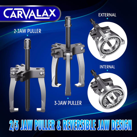 Heavy Duty Gear Puller Set With 2T 5T And 5T Wide Spread Jaws Durable CRV Steel Reversible 2 And 3 Jaw Bearing And Pulley Pullers