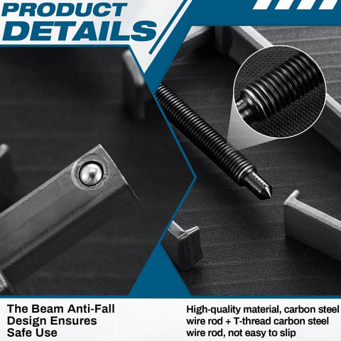 Heavy Duty 4 Piece 2 Jaw Gear Puller Set Built To Last Carbon Steel Adjustable Removal Tool with wire rod details