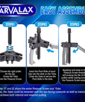 Heavy Duty Gear Puller Set With 2T 5T And 5T Wide Spread Jaws Durable CRV Steel Reversible 2 And 3 Jaw Bearing And Pulley Pullers Pro Grade Tool