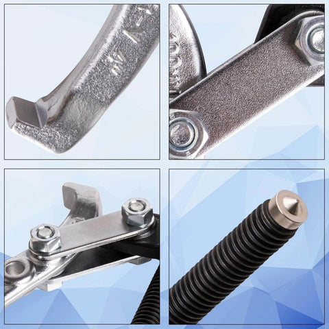 Detailed view of Beast Gear Puller Set with 3, 4, 6, 8 inch pullers and 2, 3 jaw hubs for removing gears, bearings, and more.