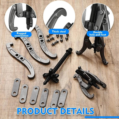 Heavy Duty Gear Puller Set With 3 4 And 6 Inch Jaws Three Jaw Puller Kit Forged Pulley Remover