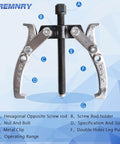 Beast Gear Puller Set With 3, 4, 6 And 8 Inch Pullers And 2 And 3 Jaw Hubs Bearing Separator, reversible 3 jaw design displayed.