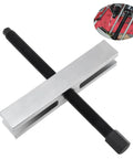 Beefy Heavy Duty Gear And Pulley Puller With 2 Inch To 7 3 Quarters Inch Spread, 8 1/4 Inch Wide Block, steel construction, close-up view