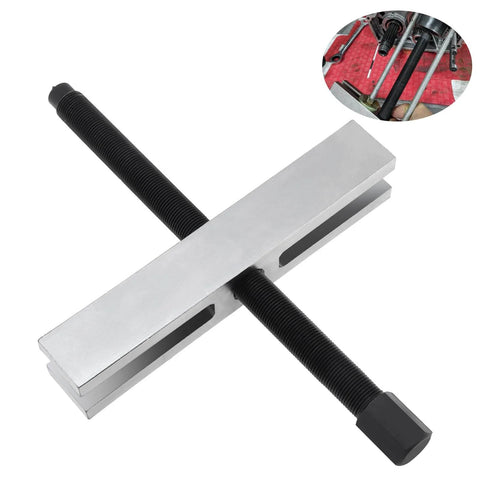 Beefy Heavy Duty Gear And Pulley Puller With 2 Inch To 7 3 Quarters Inch Spread, 8 1/4 Inch Wide Block, steel construction, close-up view