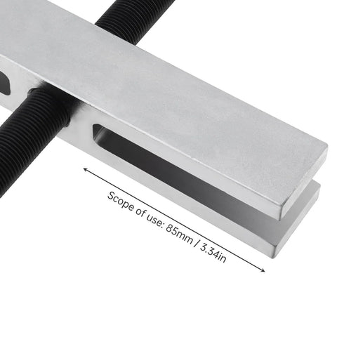 Side view of Beefy Heavy Duty Gear And Pulley Puller With 2 Inch To 7 3 Quarters Inch Spread, 4140 high hardened steel, 85mm scope.