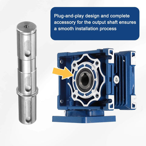 Gear Reducer 25 mm Shaft Size 1-Pack Output Single Shaft 25Mm, plug-and-play design, blue housing, side view