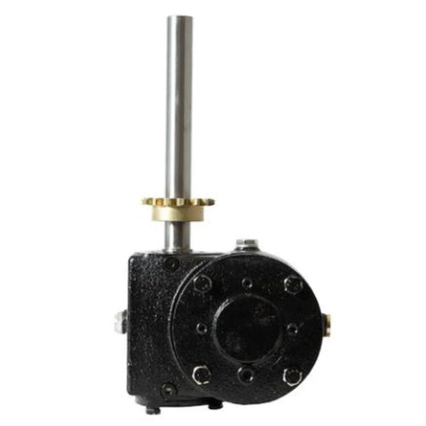 ✝️ Gearbox 1-Pack Buyers Products 1410720 Saltdogg for Rotary Equipment, front view of black housing with metal shaft.