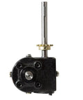 Front view of Gearbox 1-Pack Buyers Products 1410720 Saltdogg for rotary equipment and power transmission, showing strong housing and shaft.