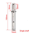 Image of Gearbox 14 mm Shaft Size 1-Pack Output Single Shaft Diameter with measurement diagram for rotary equipment.