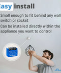 Gen 3 1 Channel WiFi Matter Smart Relay Switch With Dry Contacts 8A 240V installed in ceiling light by man