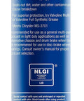 Side view of Valvoline General Purpose Amber Grease 14.1 OZ Cartridge, case of 10, showing product description on label.