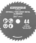 3.5-inch circular saw blade for drywall and thin sheet metal, 44 teeth