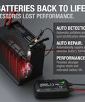 Genius10 10A 6V 12V Smart Battery Charger And Maintainer With Trickle Charge Desulfator connected to lead-acid battery