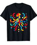 Geometric Minimalist Octopus Illustration T Shirt For Art Lovers And Marine Life Enthusiasts Modern Abstract Design Front View