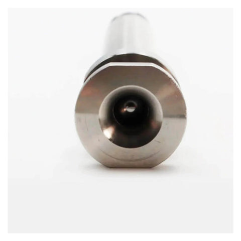 Front view of stainless steel piston rod and piston valve 287832 for airless paint sprayer GH833, polished surface, close-up