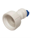 GHT Female Quick Connect Adapter With Easy Hookup From Three Quarter Inch Thread To Three Eighths Inch OD Tubing For RO Water Filters Pack Of Ten NSF Certified Push To Connect Plastic Tube Fittings, front view