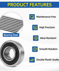 Four Pack GICOOL Five Eighth Inch Bore Flanged Deep Groove Ball Bearing 16mm ID 35mm OD 13mm Width Sealed 9Cr18 Steel
