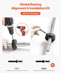 Using Alpha Bravo Gimbal Bearing Alignment Puller Set with Bellows Expander for proper outdrive installation.