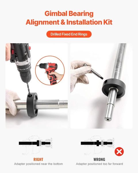 Using Alpha Bravo Gimbal Bearing Alignment Puller Set with Bellows Expander for proper outdrive installation.
