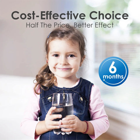 Young girl smiling and holding a glass of water, highlighting the Replacement LT1000PC Water Filter For ThinQ LG Refrigerators 3 Pack efficiency