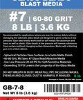 Glass Bead Blast Media For Precision Finishing Medium Grit 60 80 Mesh In An 8 Pound Bag 3.6 Kilograms with product specifications.