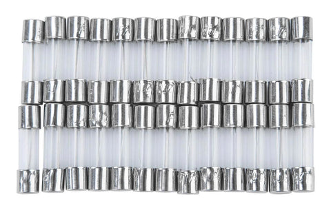Must-Have Glass Fuse Assortment Pack, 300 Pcs, 5x20mm Fast-Blow Tubes, 250V, Current Ratings From 0.1A To 20A Across 15 Values